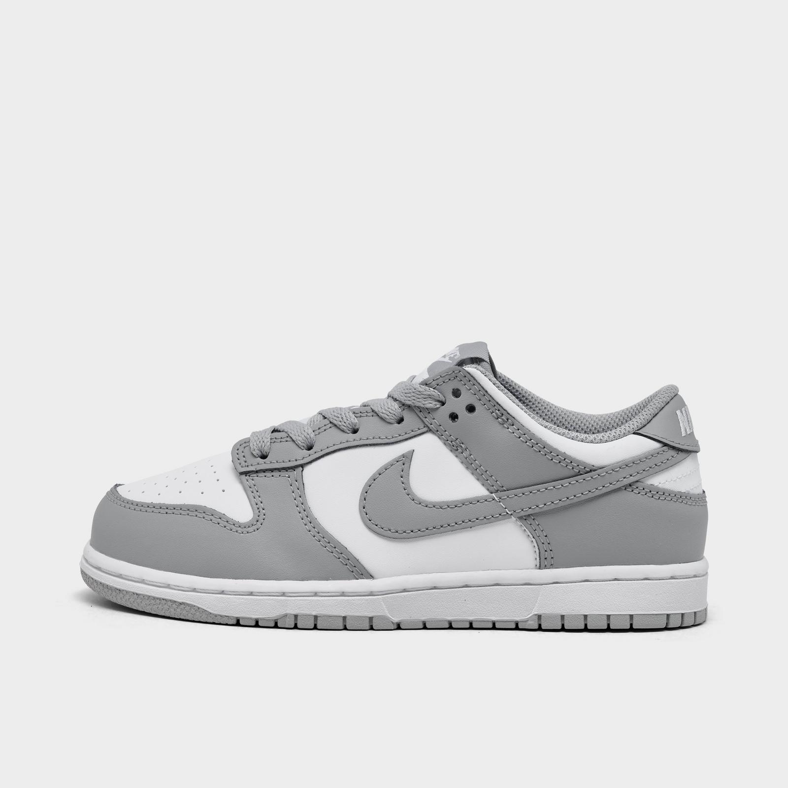 Little Kids' Nike Dunk Low Casual Shoes - White/Light Smoke Grey