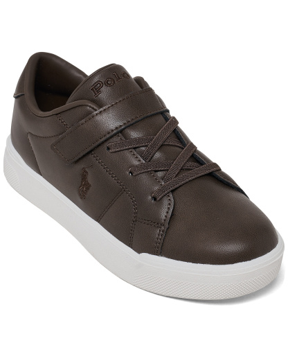 Polo Ralph Lauren Little Kids Sutton Fastening Strap Sneakers from Finish Line - Chocolate Brown