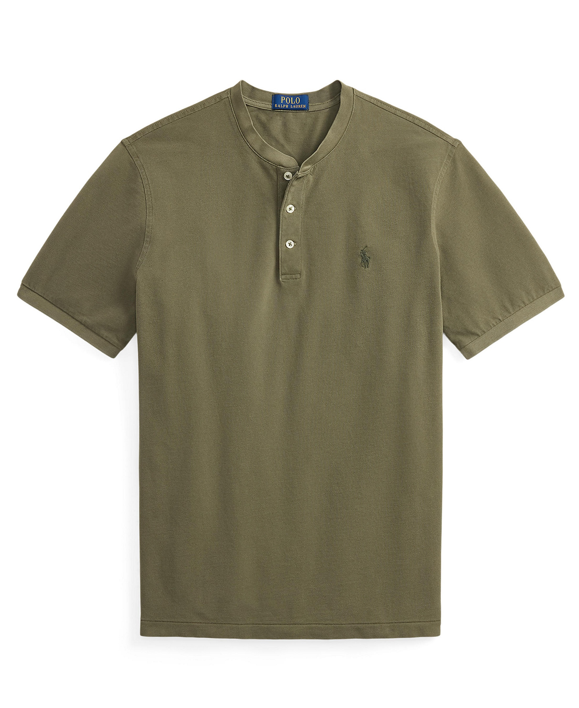 Polo Ralph Lauren Men's Featherweight Mesh Henley Shirt - Cruise Olive