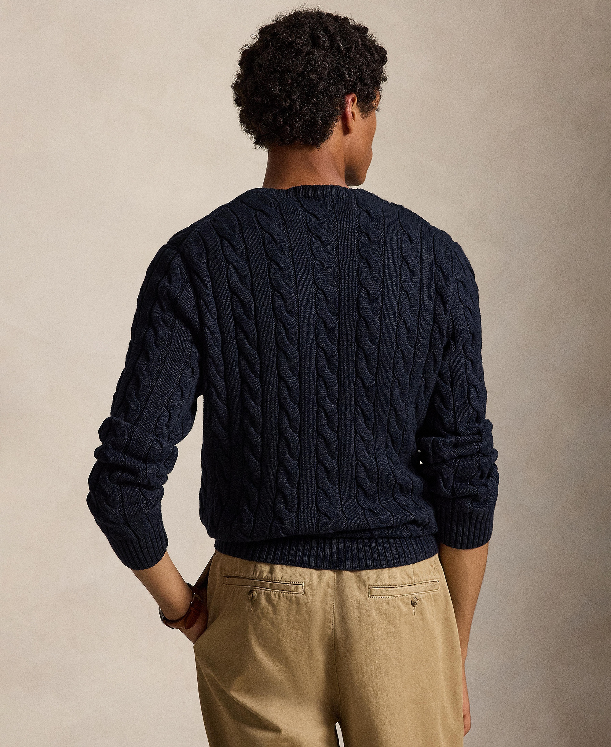 Polo Ralph Lauren Men's Cable-Knit Cotton Sweater - Hunter Navy