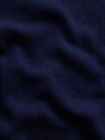 100% Cotton Oversized Crop Sweater - Navy blue