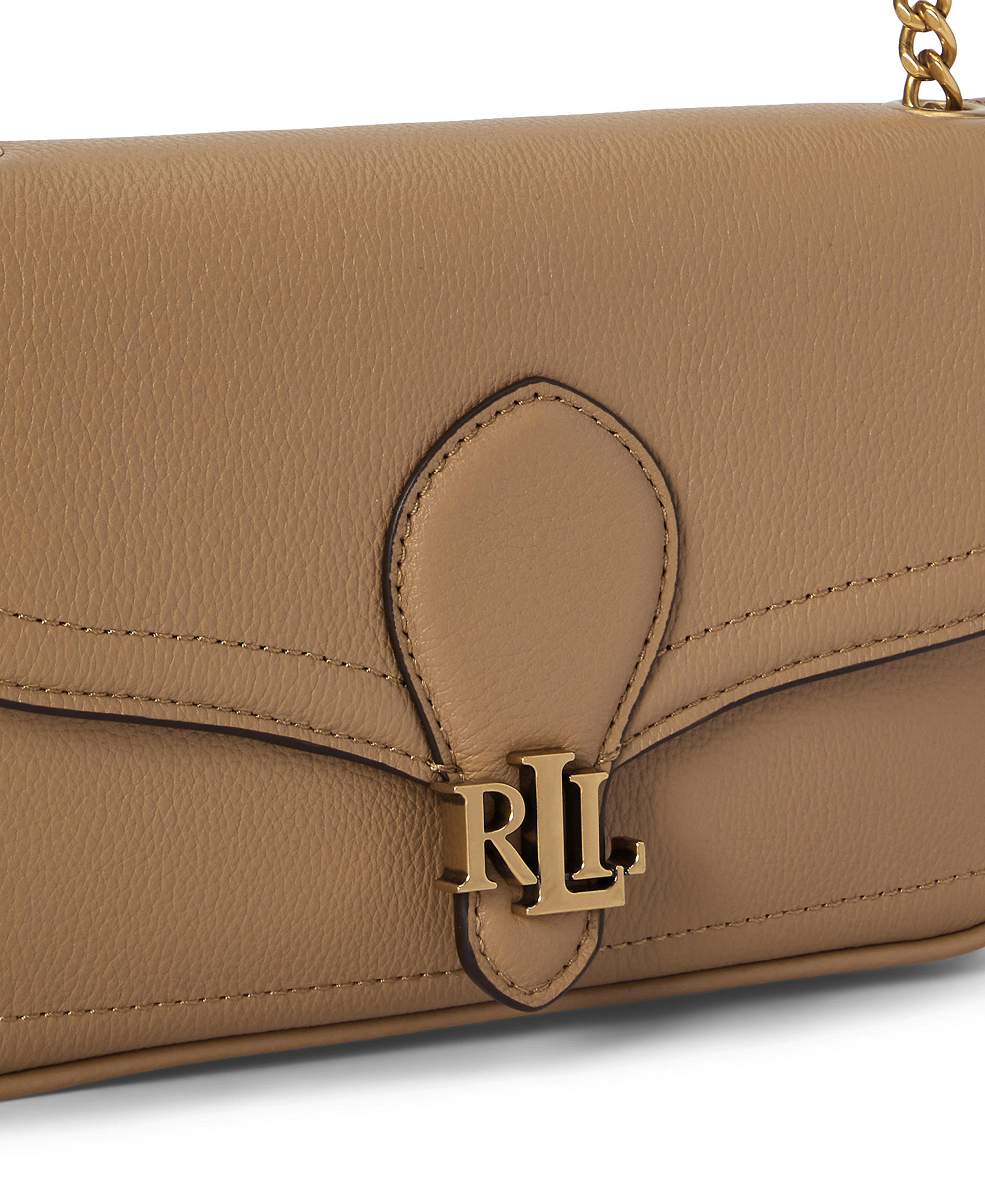 Lauren Ralph Lauren Bradley Small Pebbled Leather Crossbody Wallet - Camel