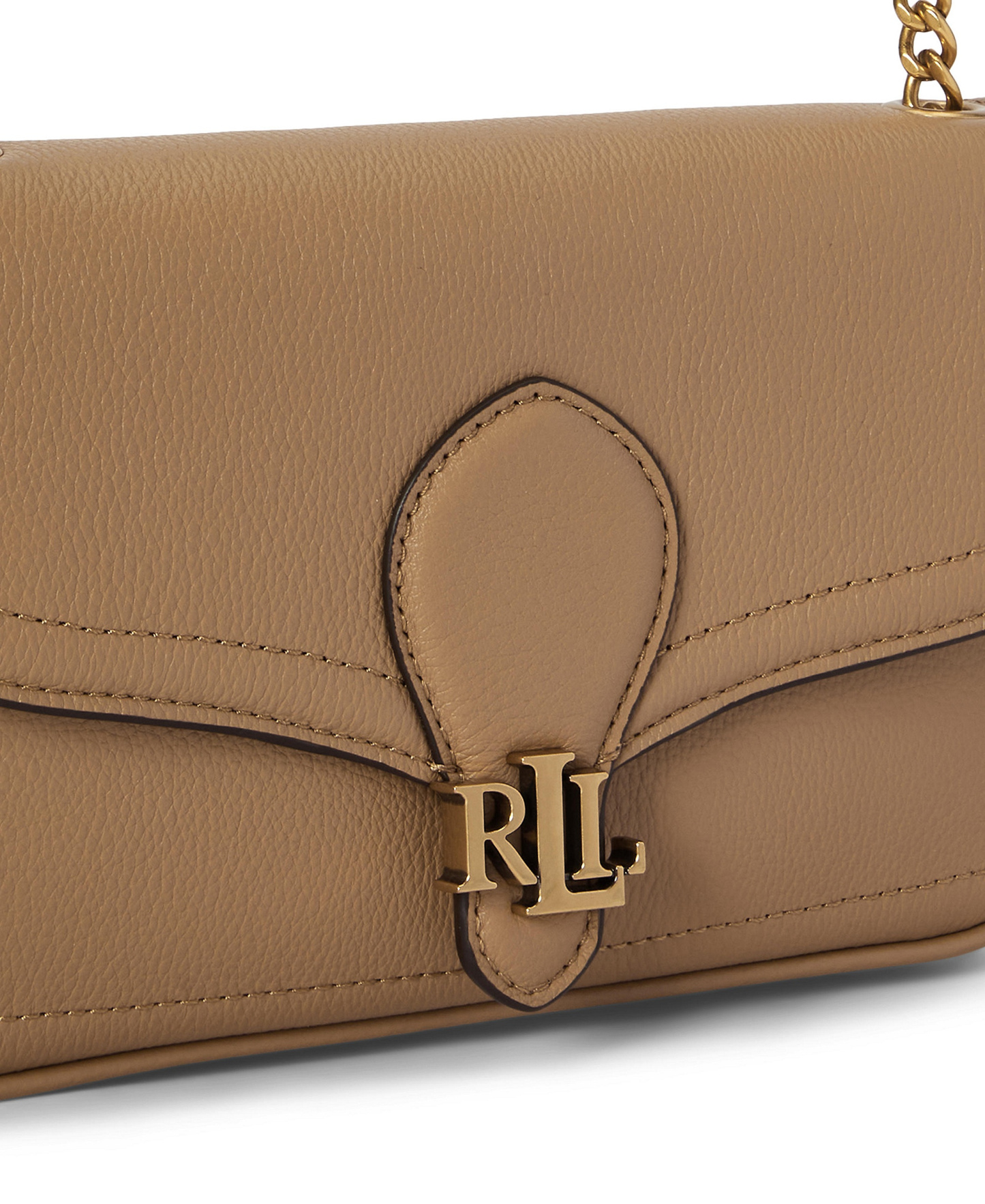 Lauren Ralph Lauren Bradley Small Pebbled Leather Crossbody Wallet - Camel