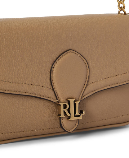 Lauren Ralph Lauren Bradley Small Pebbled Leather Crossbody Wallet - Camel