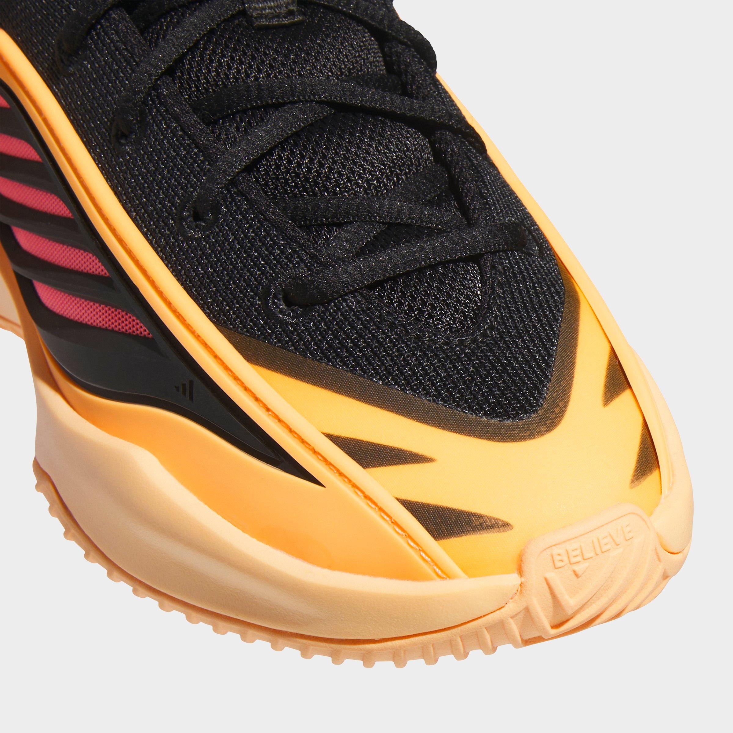 Big Kids' adidas Believe That 1 Basketball Shoes - Acid Orange/Core Black/Acid Red - Detail shot