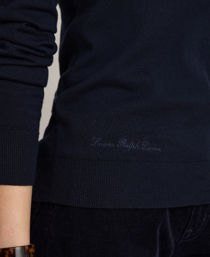 Lauren Ralph Lauren Women's Long-Sleeve Crewneck Sweater - Lauren Navy