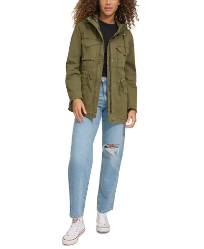 Levi's Women's Lightweight Washed Cotton Military Jacket - Olive Night