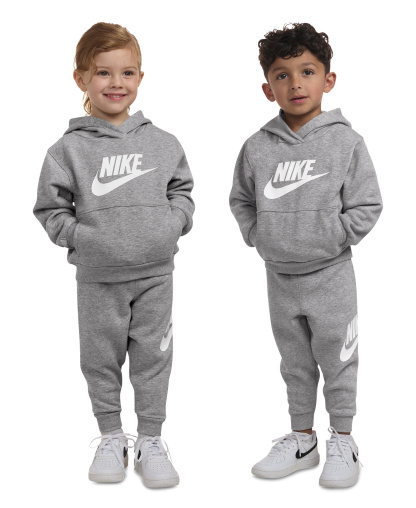 Nike Toddler Boys' and Girls' 2T-4T Club Fleece Long-Sleeve Hoodie and Pants, 2-Piece Set - Dark Gray Heather