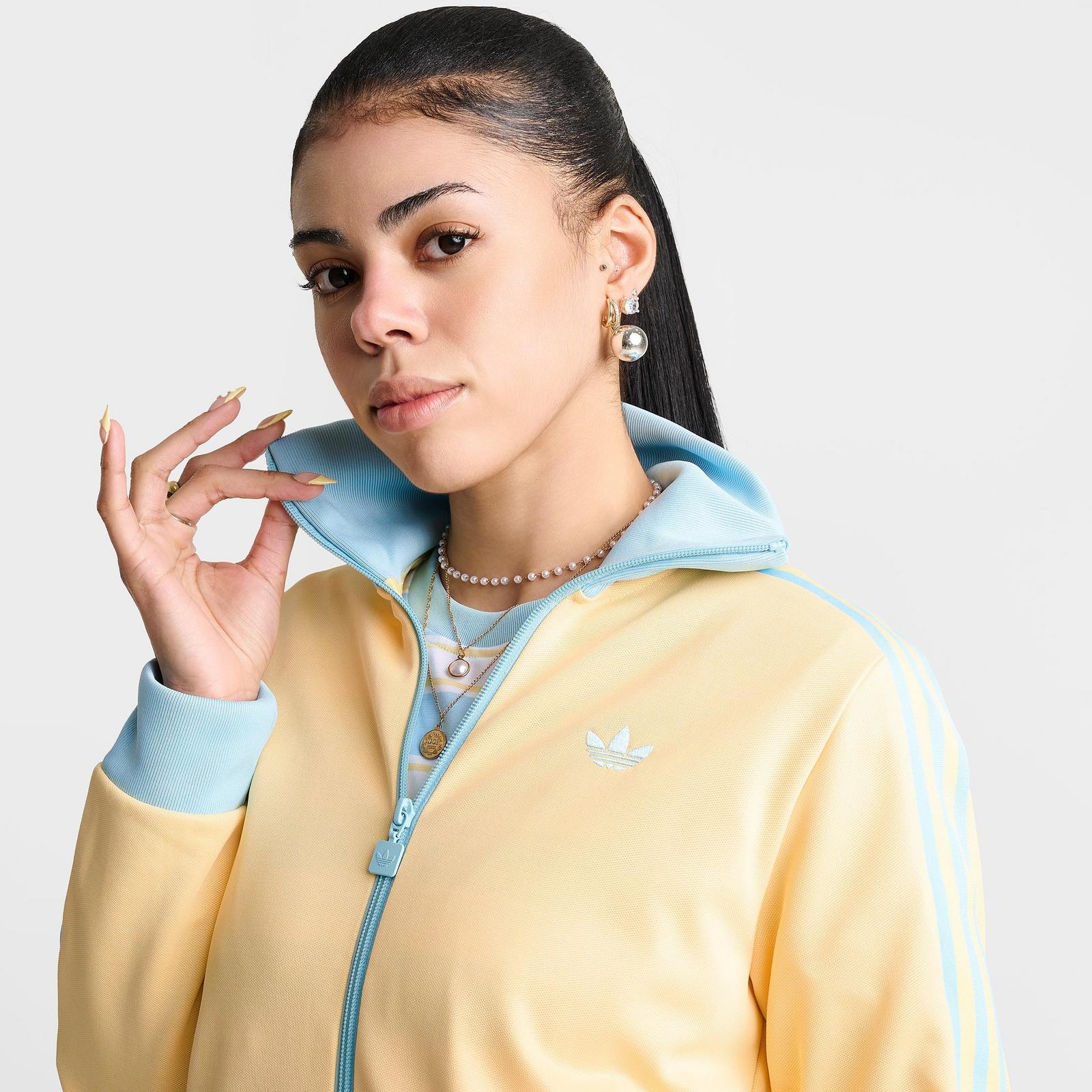 Women's adidas Originals Beckenbauer Classic Track Top Jacket - Orange Tint/Icy Blue - view 5
