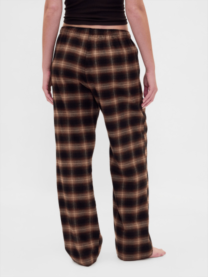Adult Softest Flannel PJ Pants - Brown plaid