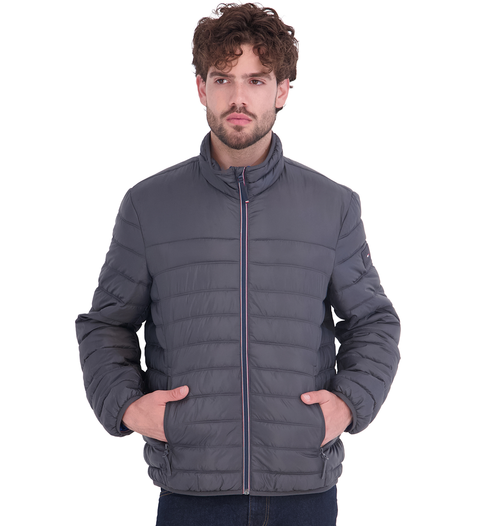 Tommy Hilfiger Men's Unhooded Packable Jacket - Charcoal