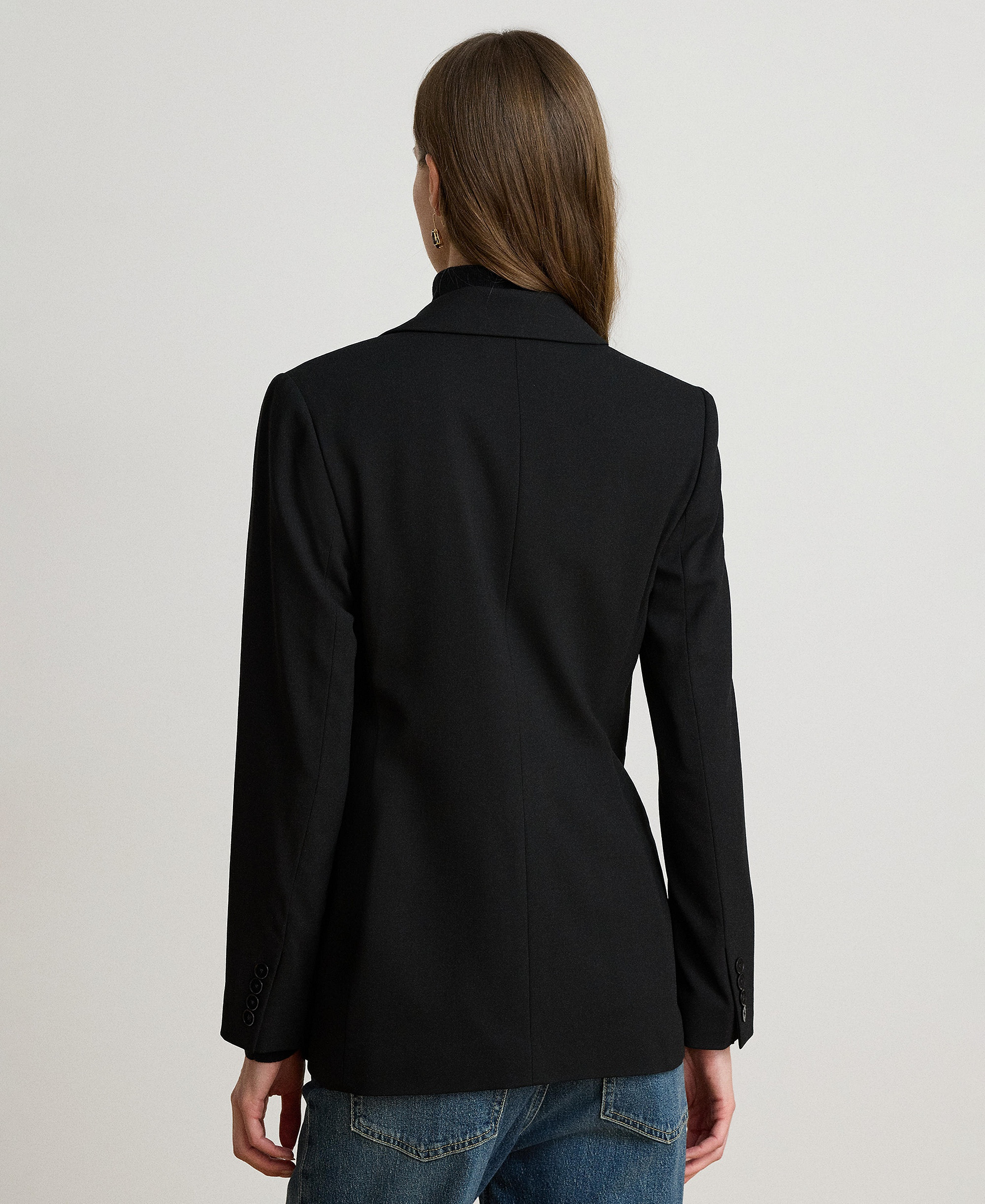 Lauren Ralph Lauren Women's Double-Breasted Wool Crepe Blazer - Polo Black