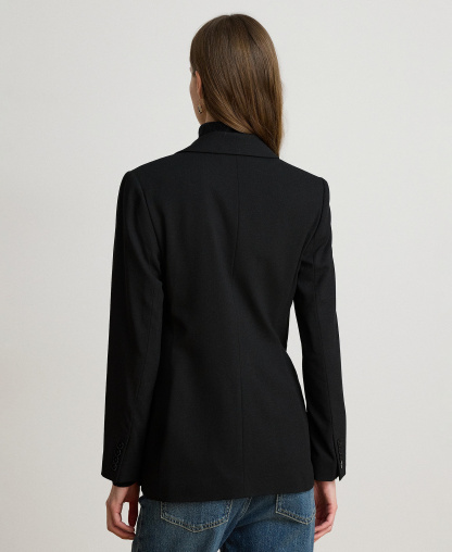 Lauren Ralph Lauren Women's Double-Breasted Wool Crepe Blazer - Polo Black