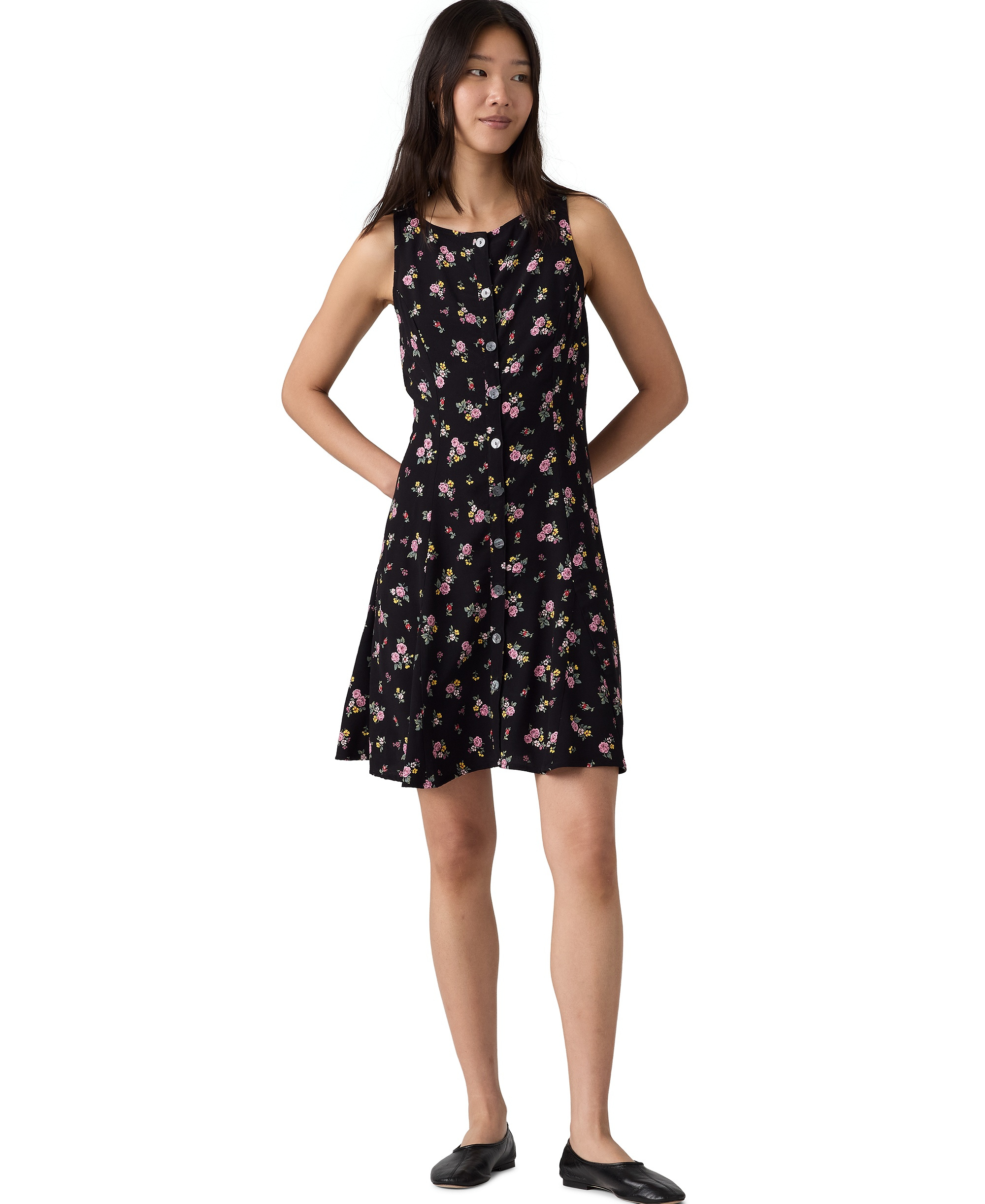 Levi's Women's Mercer Sleeveless Mini Dress - Abellona Floral Anthracite Night
