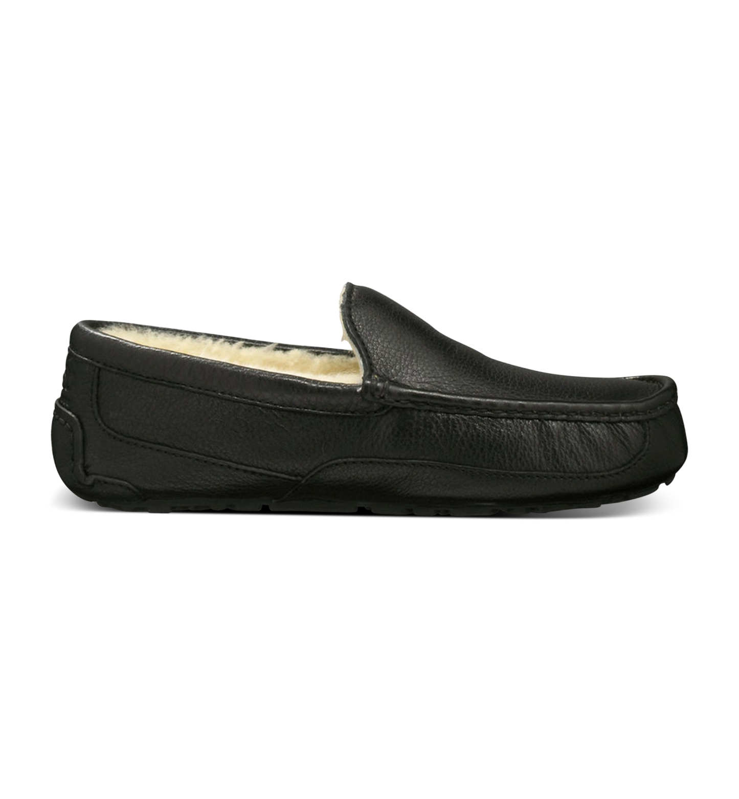 UGG® Men's Ascot Leather Moccasin Slippers - Black