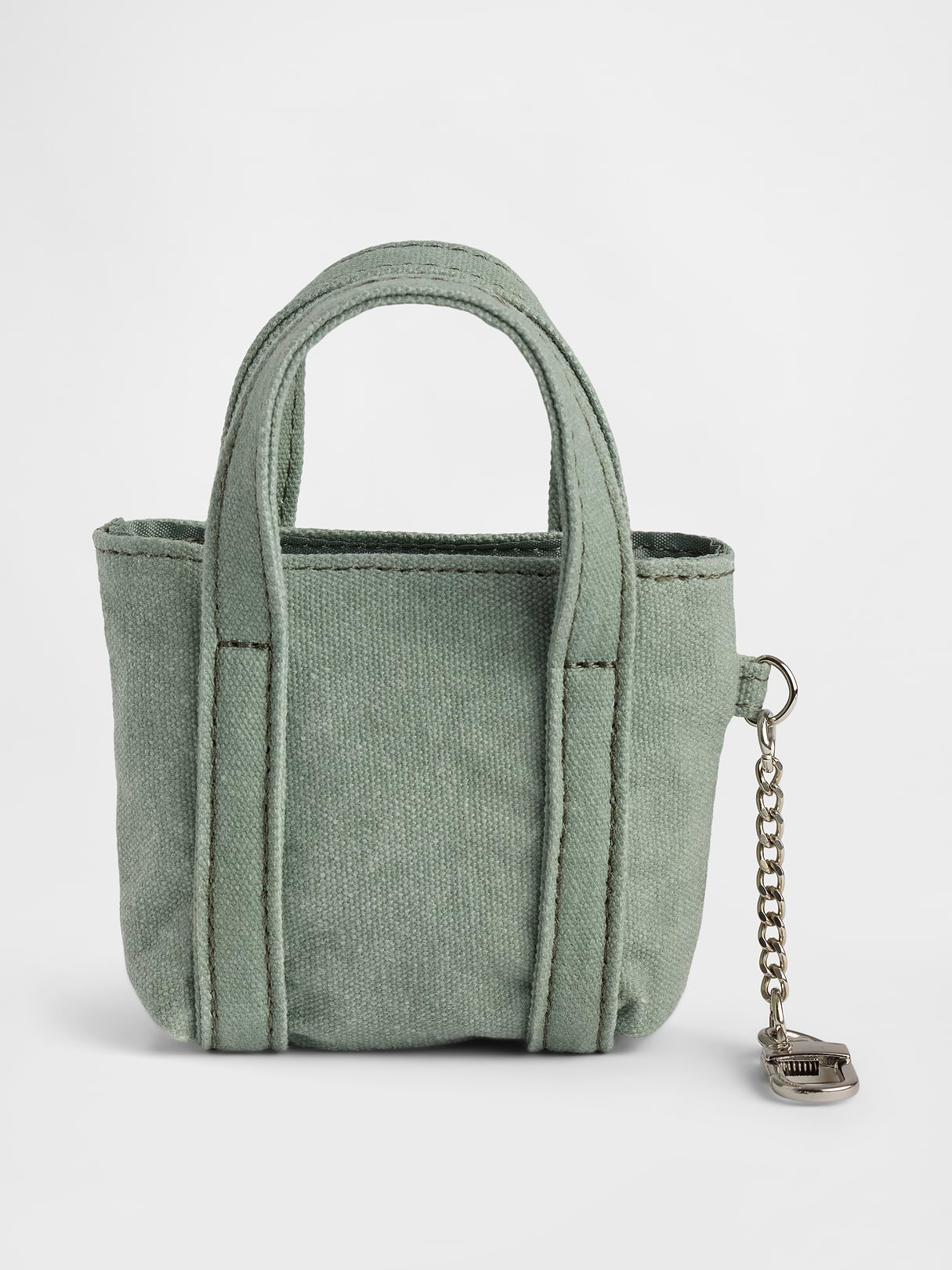 Logo Tote Bag Charm - Gasoline green