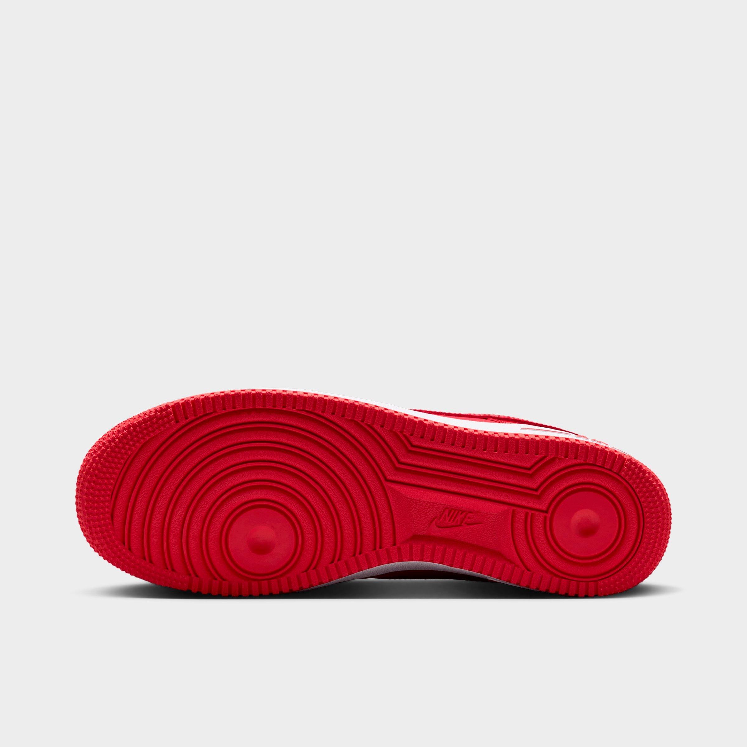 Men's Nithtke Air Force 1 '07 Patent Leather Casual Shoes - University Red/White/Metallic Silver/Light Crimson - Bottom view