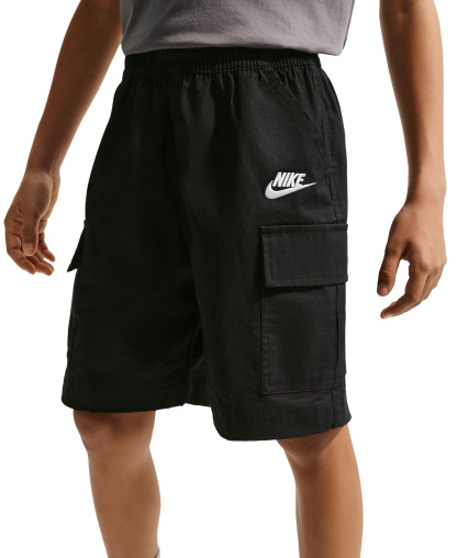 Nike Boys' 8-20 Sportswear Club Woven Cargo Shorts - Black/White