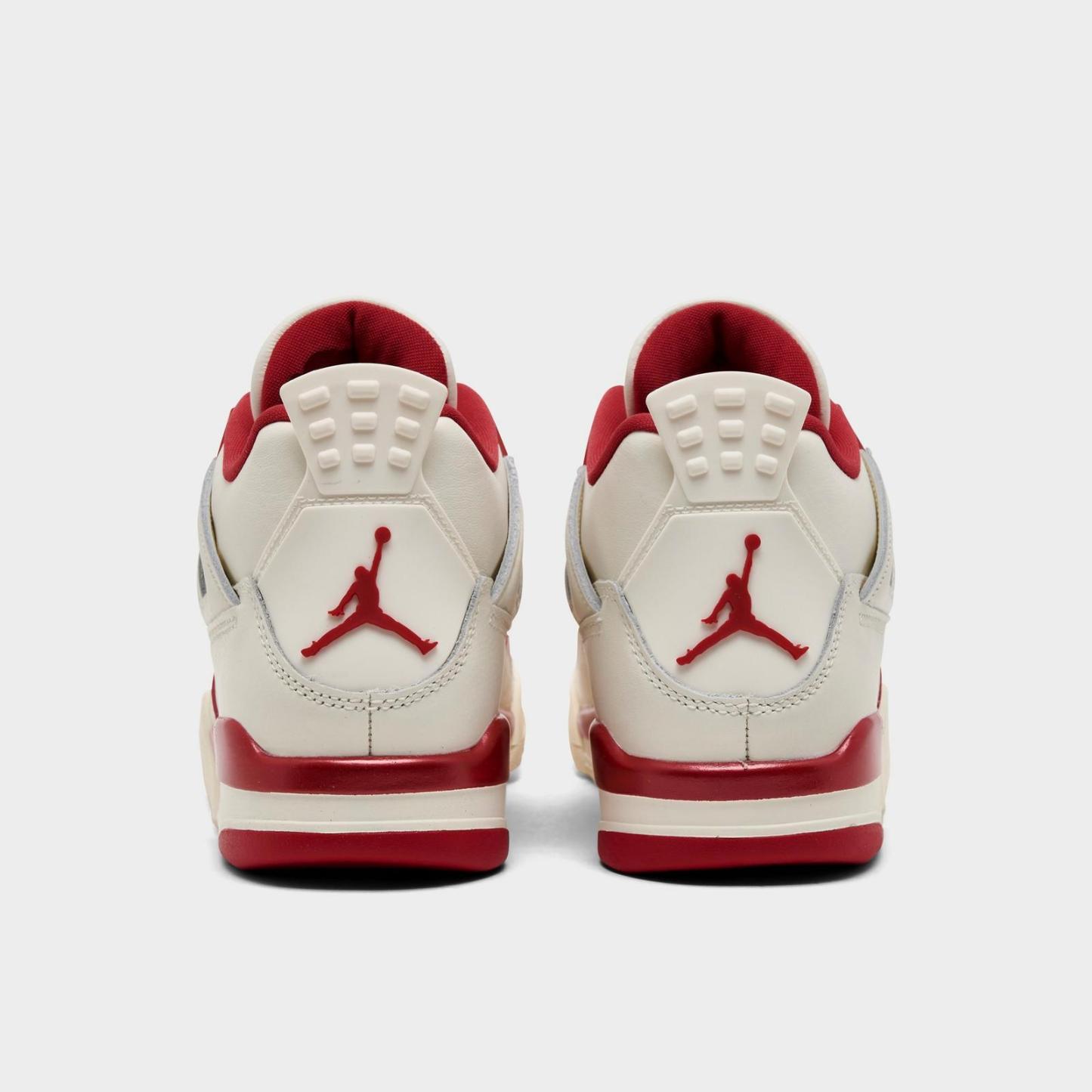 Women's Air Jordan Retro 4 Casual Shoes - Pale Ivory/Sierra Red/Tough Red - view 4