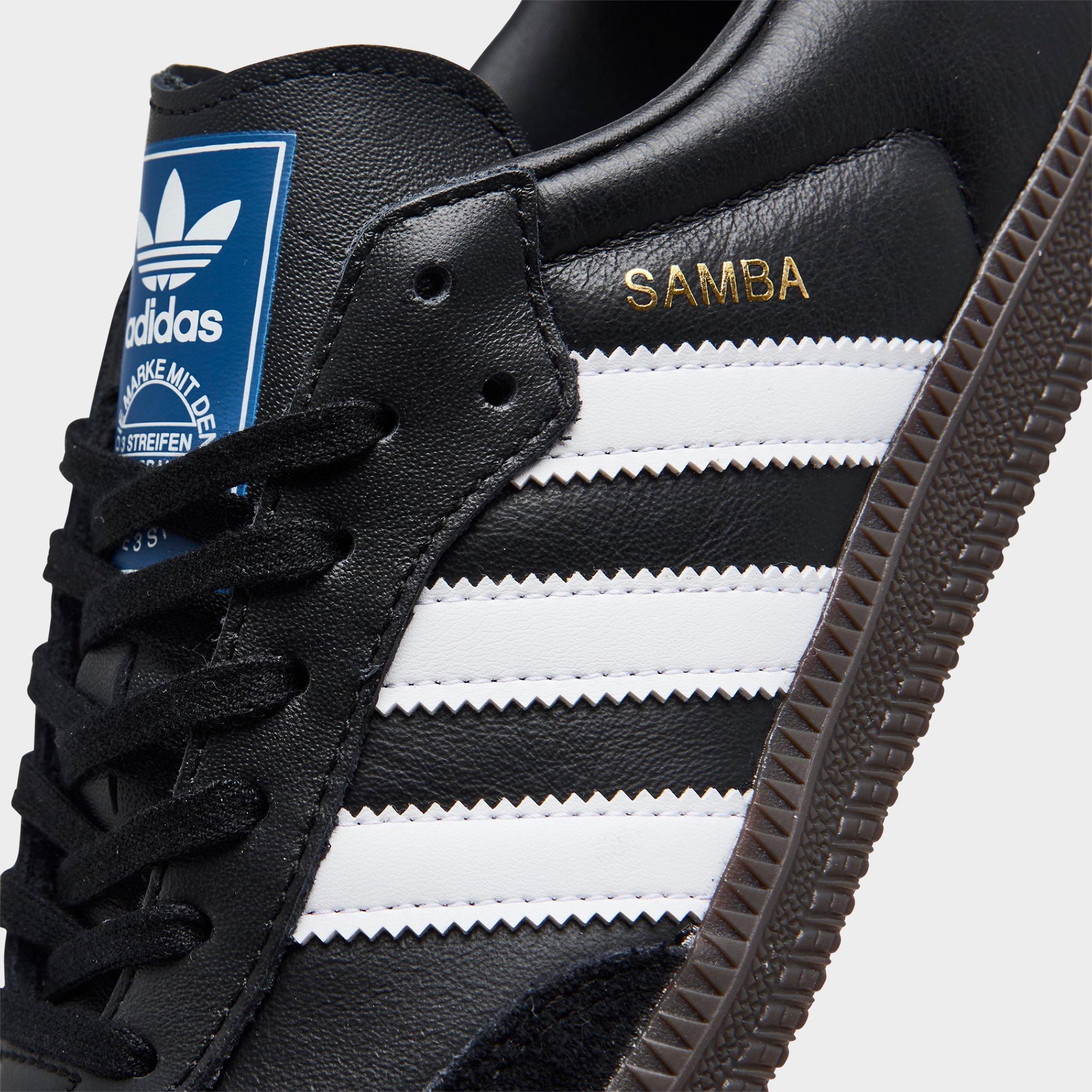 Big Kids' adidas Originals Samba OG Casual Shoes - Part 2 - Core Black/Footwear White/Gum - Detail shot