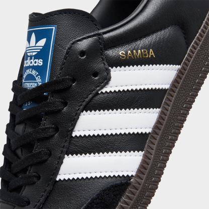 Big Kids' adidas Originals Samba OG Casual Shoes - Part 2 - Core Black/Footwear White/Gum - Detail shot