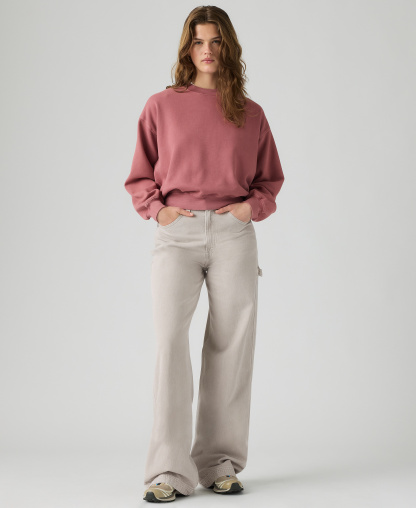 Levi's Women's Cinch-Waist Carpenter Lightweight Baggy Jeans - Pebbled Pa