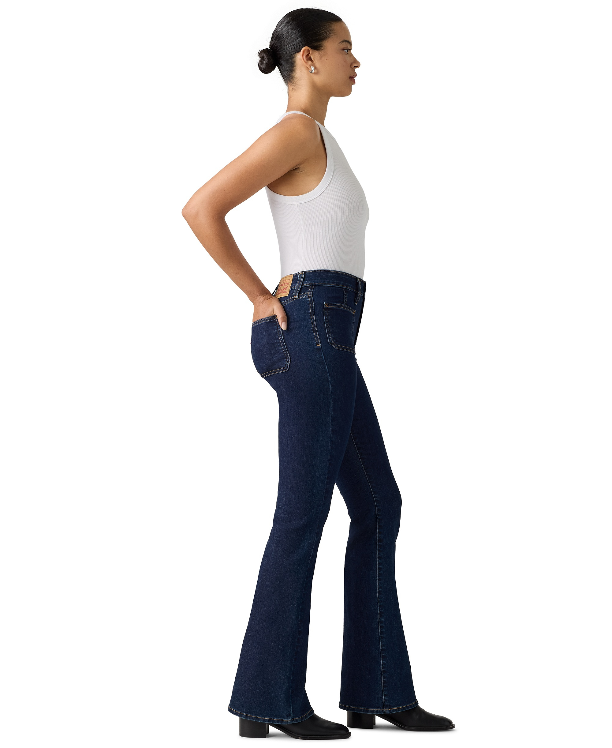 Levi's Women's 726 Patch Pocket High-Rise Slim-Fit Flare Jeans - Outside The Screen