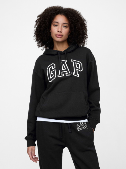 Relaxed Gap Logo Hoodie - black