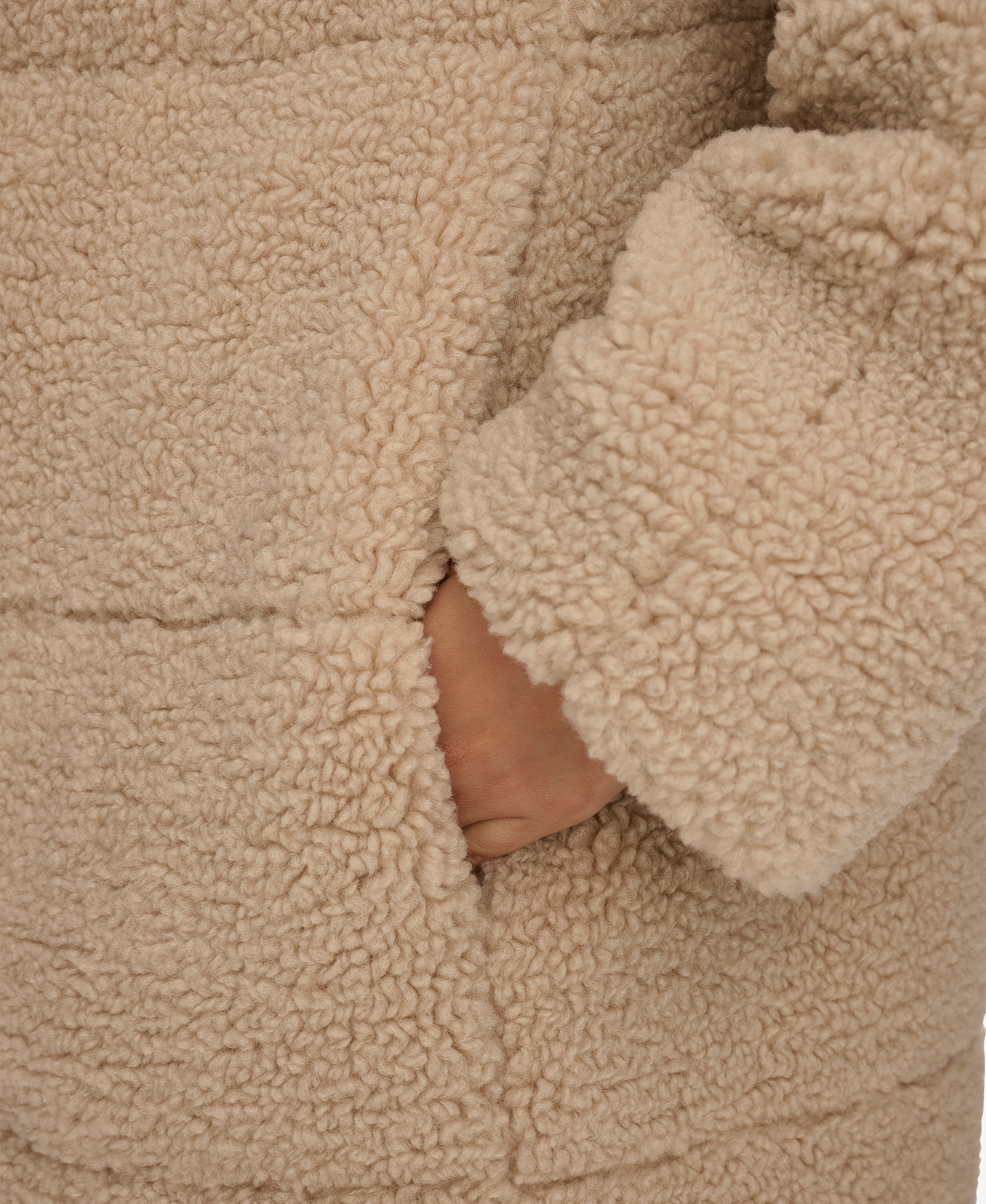 Levi's Women's Long Sherpa Snap-Closure Teddy Coat - Sand