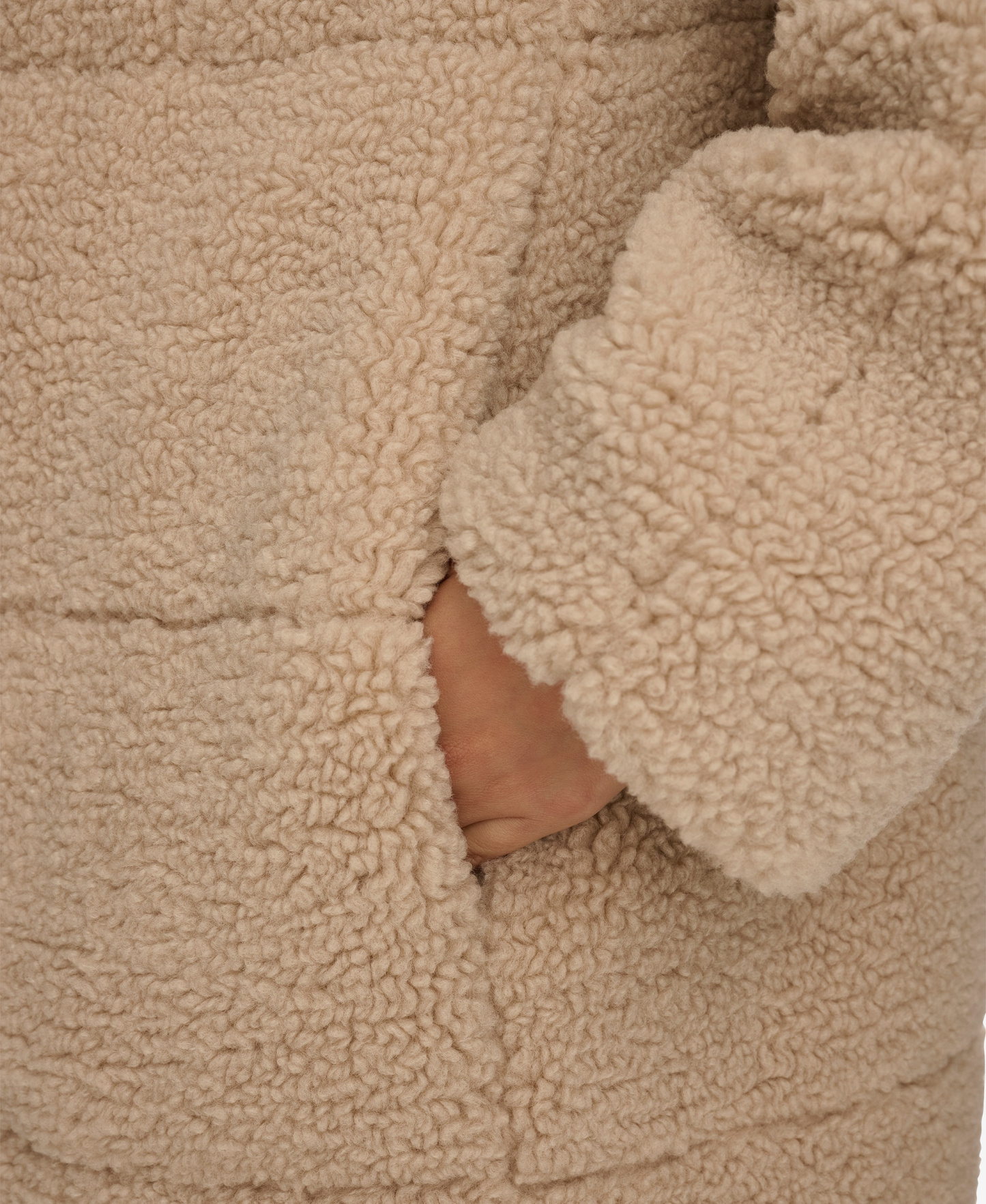 Levi's Women's Long Sherpa Snap-Closure Teddy Coat - Sand