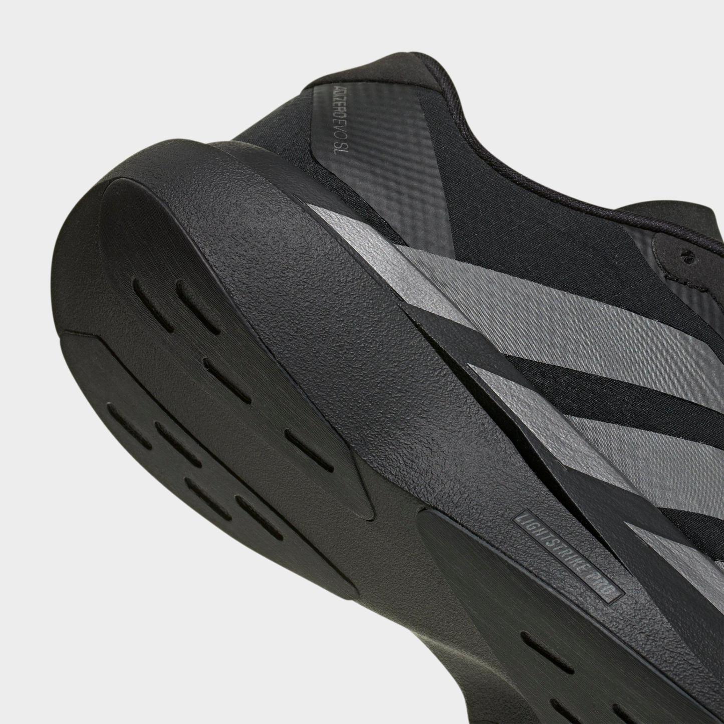 Women's adidas Adizero EVO SL Woven Running Shoes - Part 1 - Core Black/Iron Metallic/Core Black - Detail shot