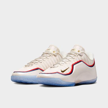 Men's Nithtke LeBron 23 Basketball Shoes - Pale Ivory/Metallic Gold/University Red - Both shoes facing left