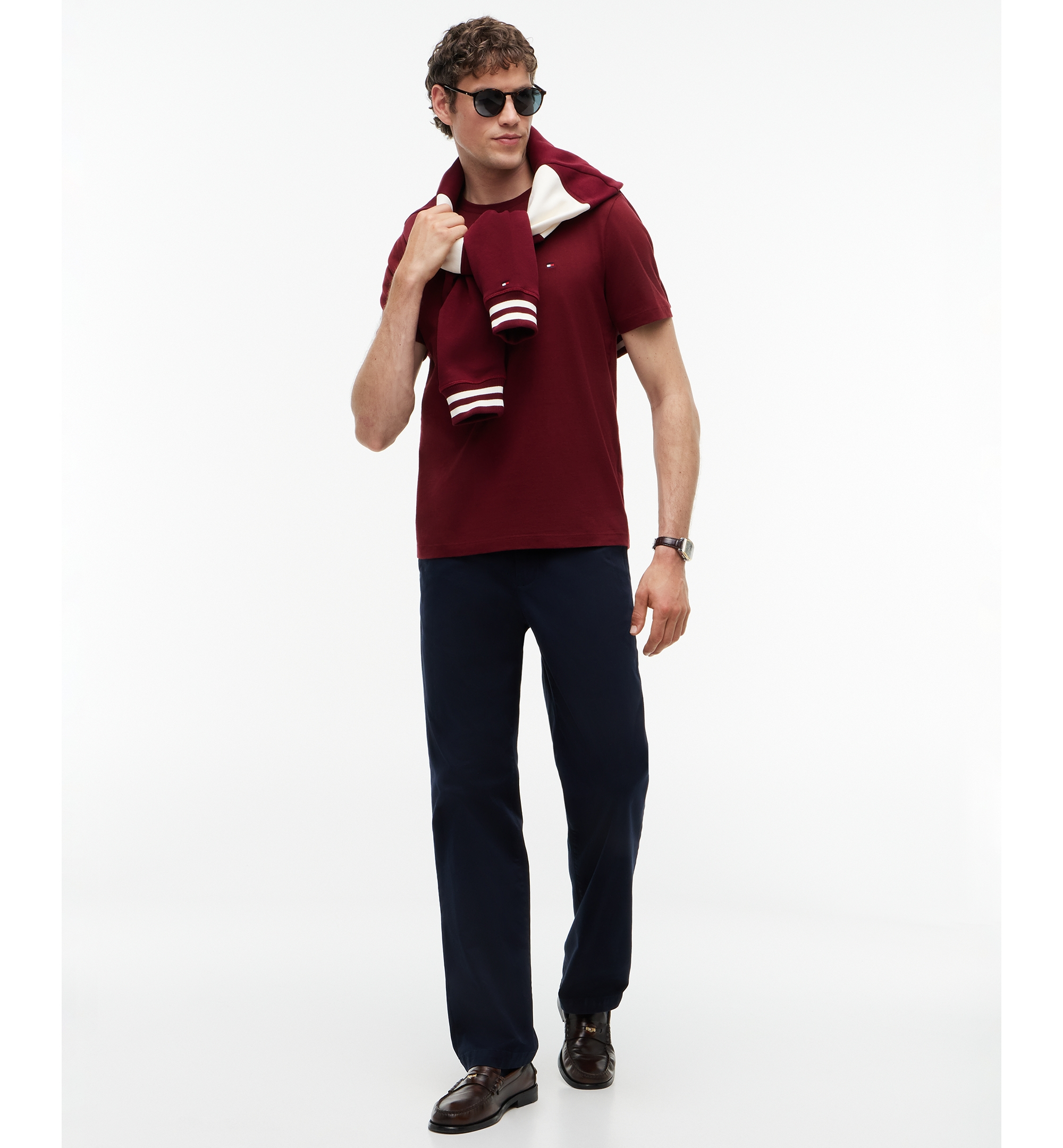 Tommy Hilfiger Men's Essential Regular-Fit T-Shirt - BURGUNDY