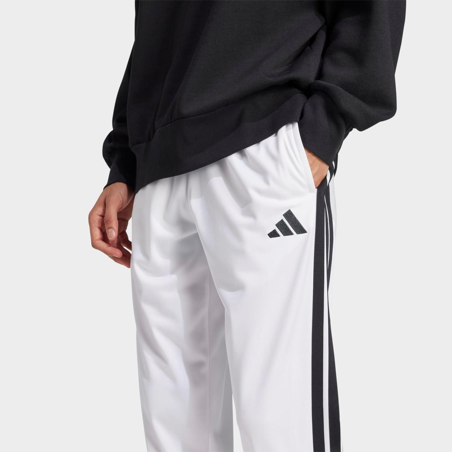 Men's adidas Dayready Open Hem Track Pants - White/Black
