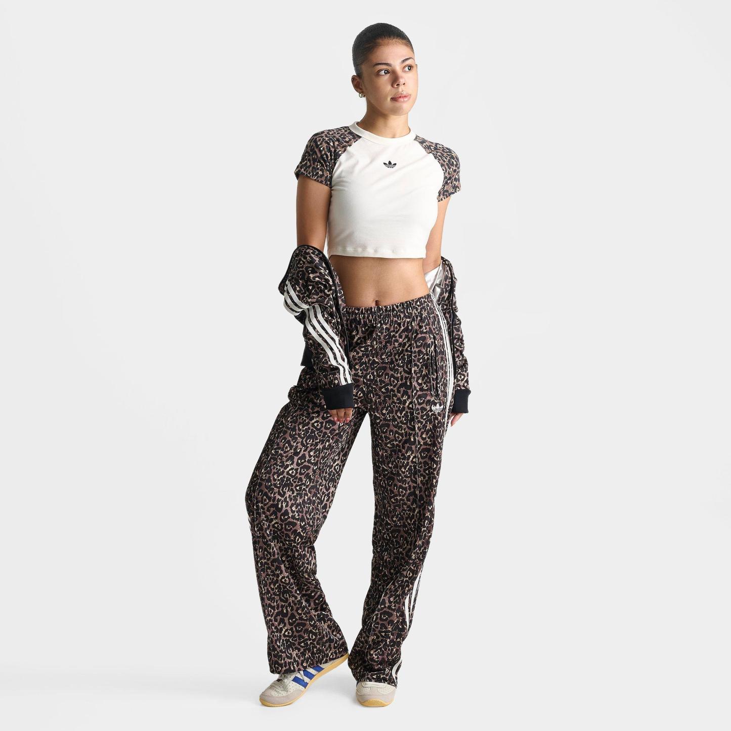 Women's adidas Originals Leopard Raglan Slim T-Shirt - Leopard/Off White