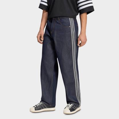Men's adidas Originals Firebird Adicolor Mid-Rise Straight Denim Jeans - Indigo Denim