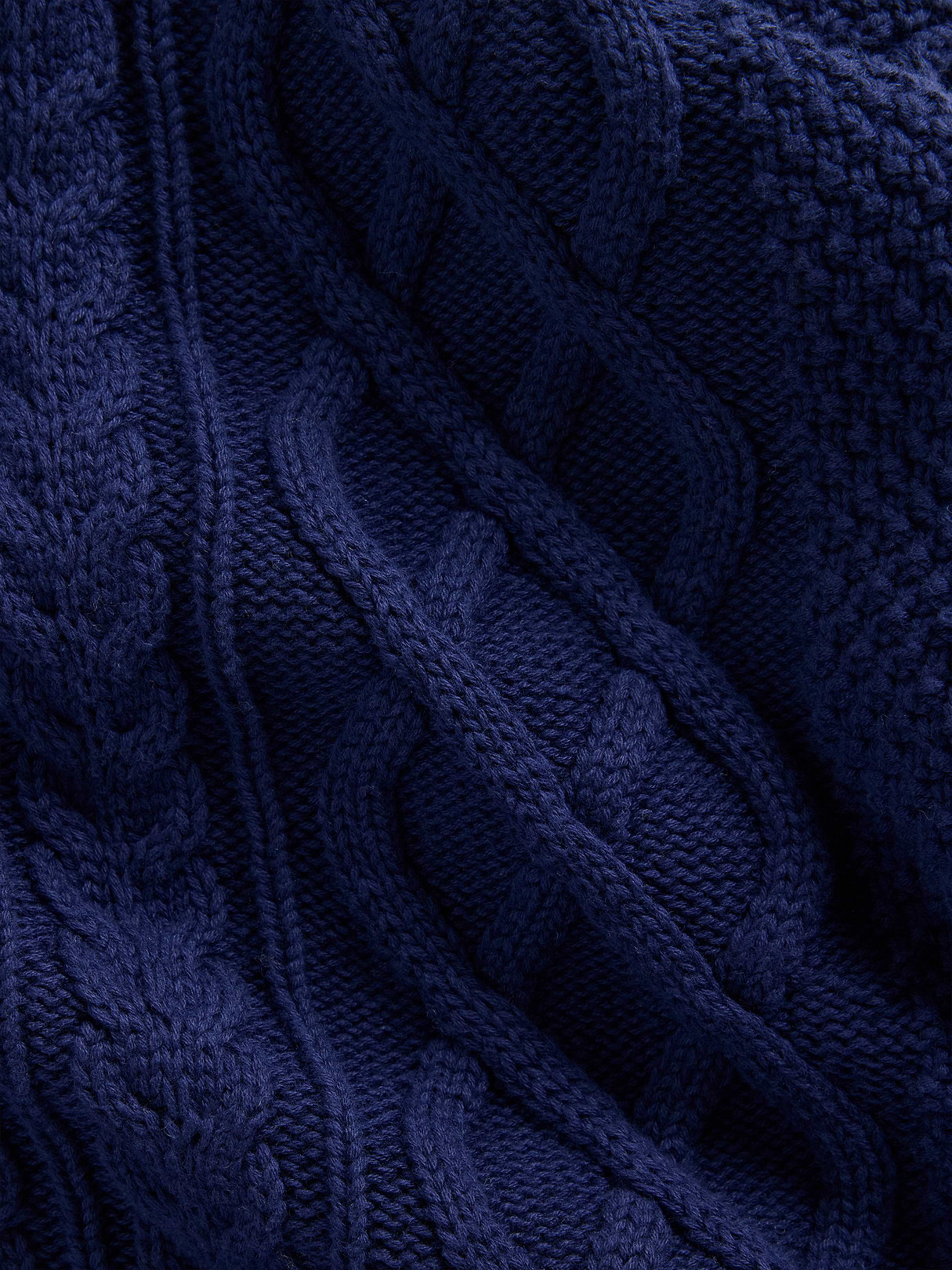 100% Cotton Cable-Knit Oversized Sweater - Navy blue uniform