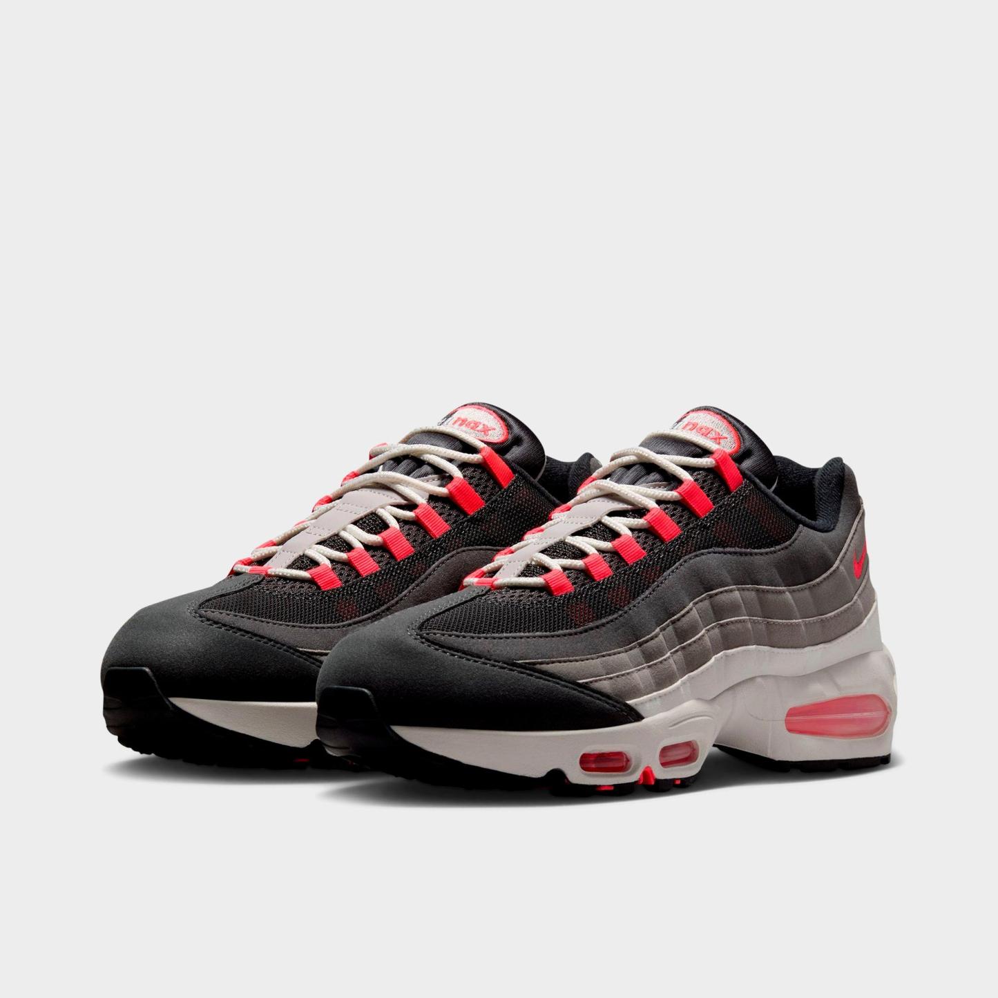 Men's Nithtke Air Max 95 Big Bubble Scorpion Casual Shoes - Part 2 - Anthracite/Solar Red/Light Graphite/Light Charcoal - Both shoes facing left