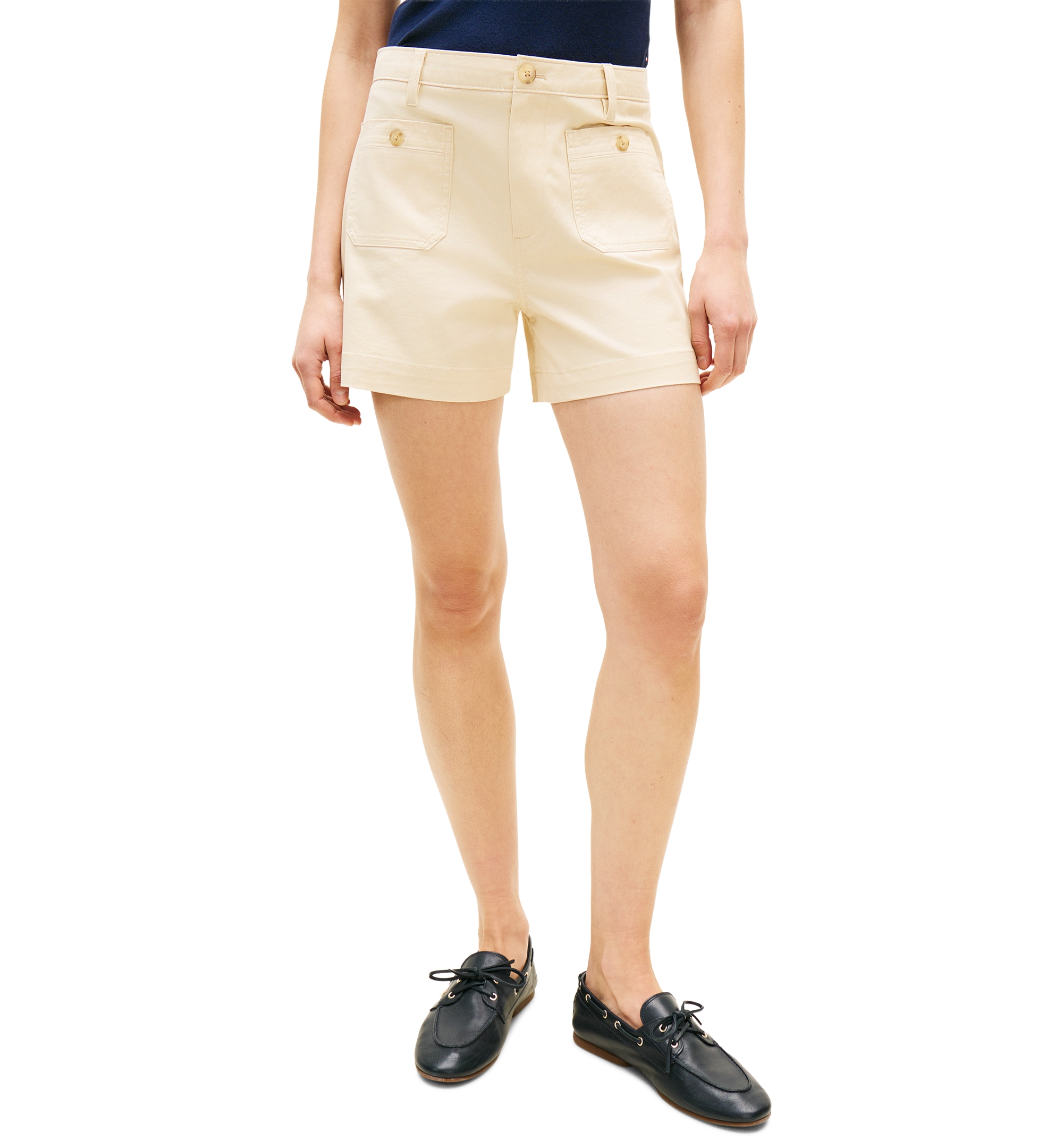 Tommy Hilfiger Women's Twill Patch Pocket Shorts - Country Ivory