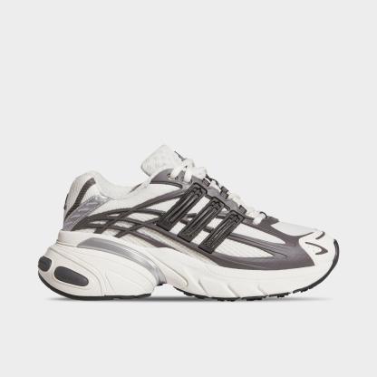 Big Kids' adidas Adistar XLG 2.0 Casual Shoes - Grey Strata/Core Black/Off White - Left shoe facing left. Outside of the shoe.