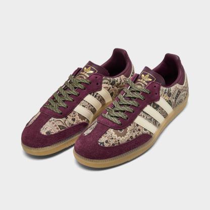 Women's adidas Originals Samba OG Casual Shoes - Part 7 - Maroon/Warm Vanilla/Olive Strata - Both shoes facing left
