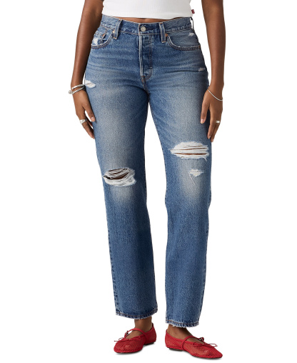 Levi's Premium Women's 501 90's Ankle Mid-Rise Straight-Fit Jeans - Natural Stone