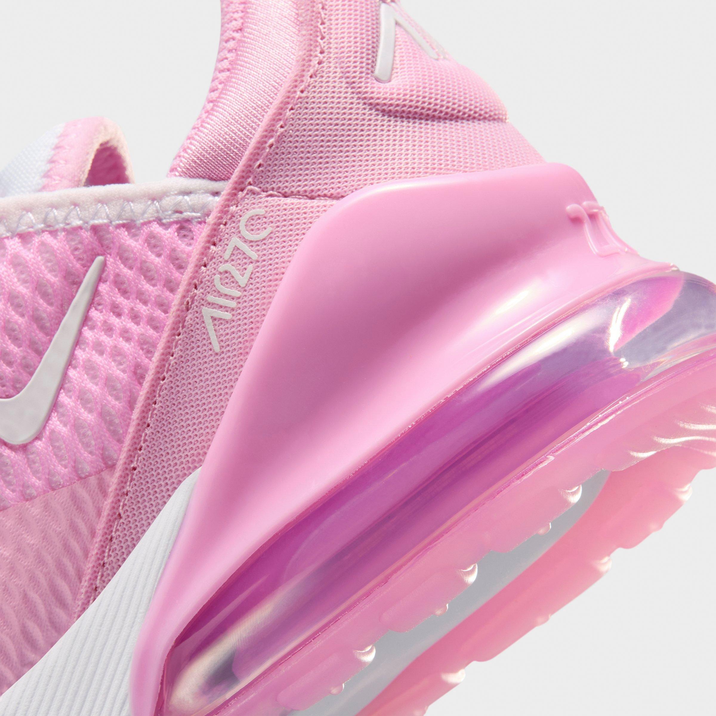 Little Kids' Nithtke Air Max 270 Casual Shoes - Pink Rise/White - Detail shot