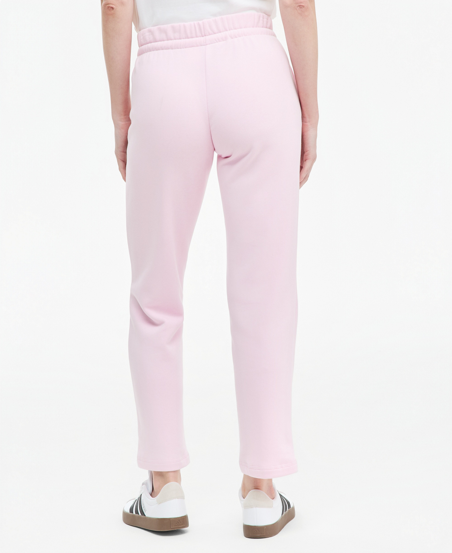 adidas Women's Essentials Small Logo Feel Cozy Open Hem Pants - Clear Pink/White