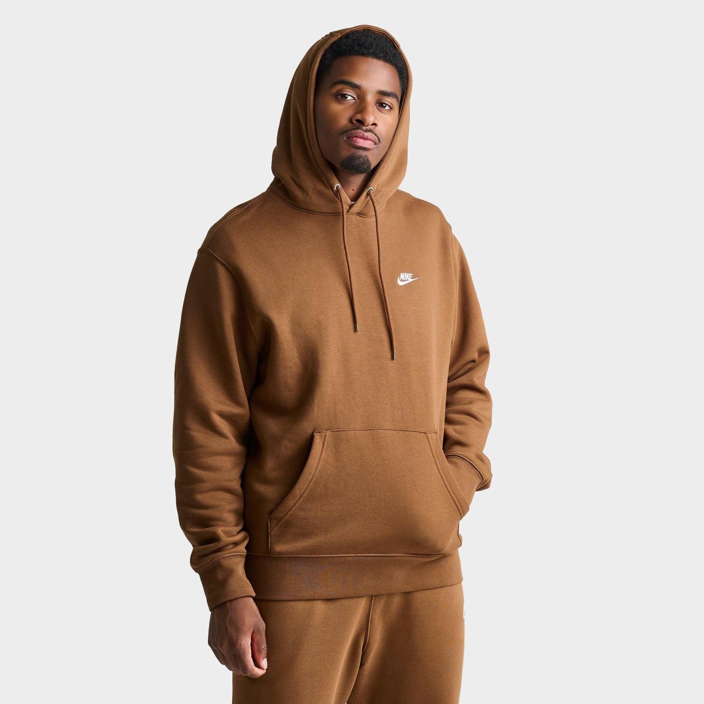 Men's Nithtke Club Fleece Premium Embroidered Pullover Hoodie - Part 1 - Ale Brown/Ale Brown/White