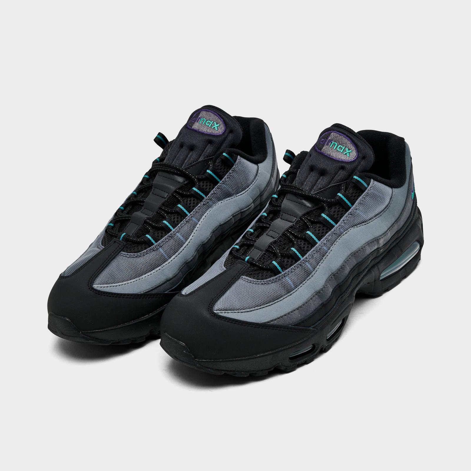 Men's Nike Air Max 95 Big Bubble Casual Shoes - Black/Iron Grey/Court Purple/Dusty Cactus