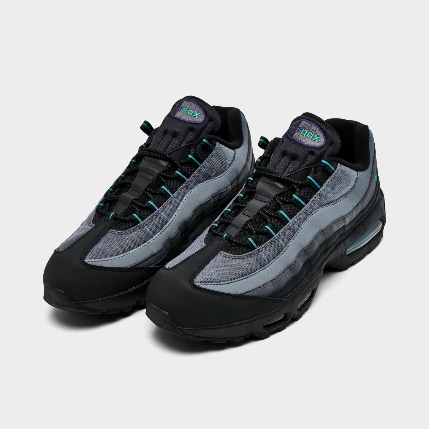 Men's Nike Air Max 95 Big Bubble Casual Shoes - Black/Iron Grey/Court Purple/Dusty Cactus