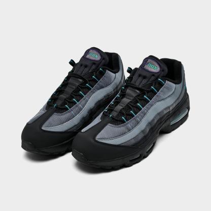 Men's Nike Air Max 95 Big Bubble Casual Shoes - Black/Iron Grey/Court Purple/Dusty Cactus