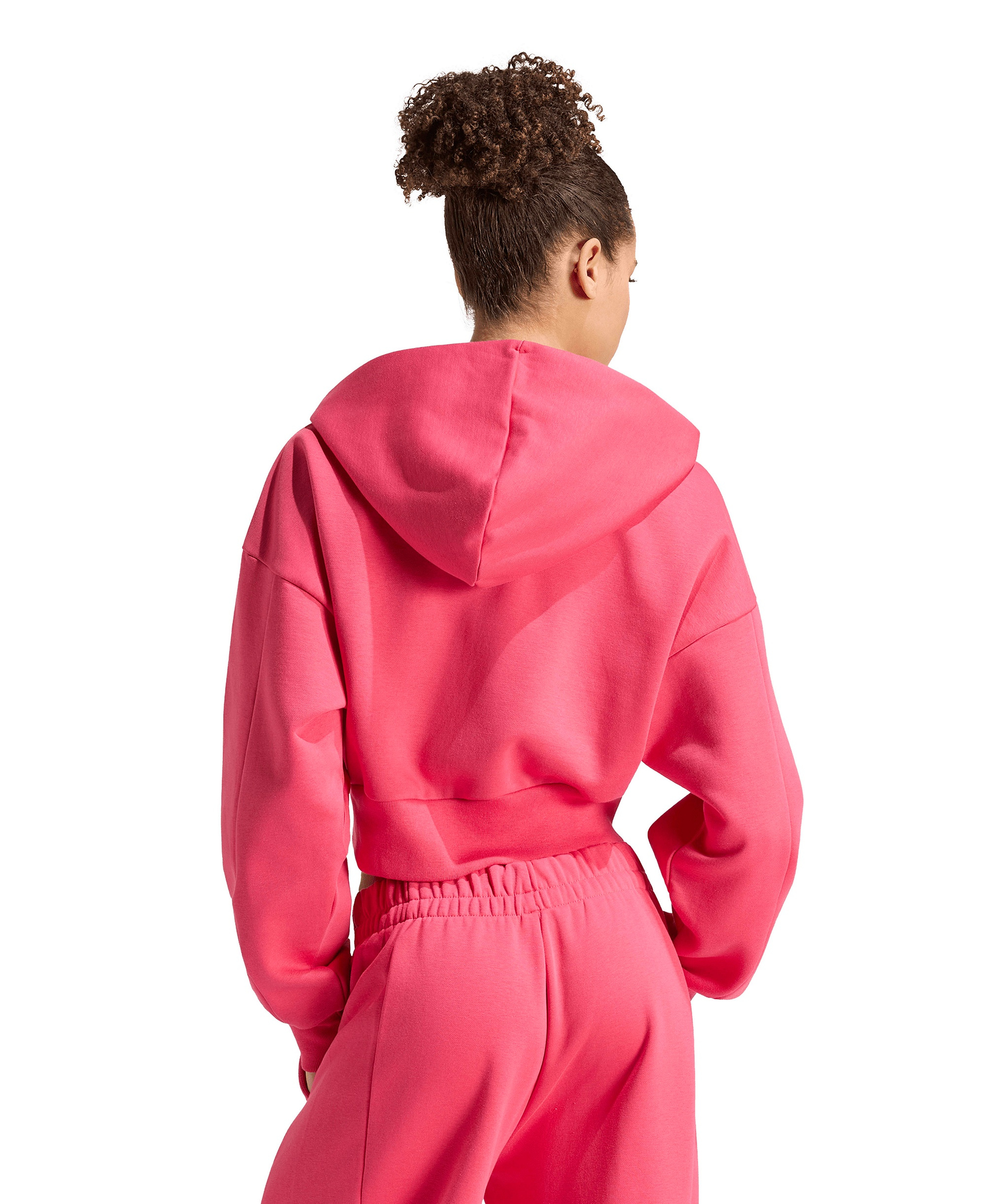adidas Women's Essentials Contemporary Fleece Full-Zip Hooded Jacket - Power Pink