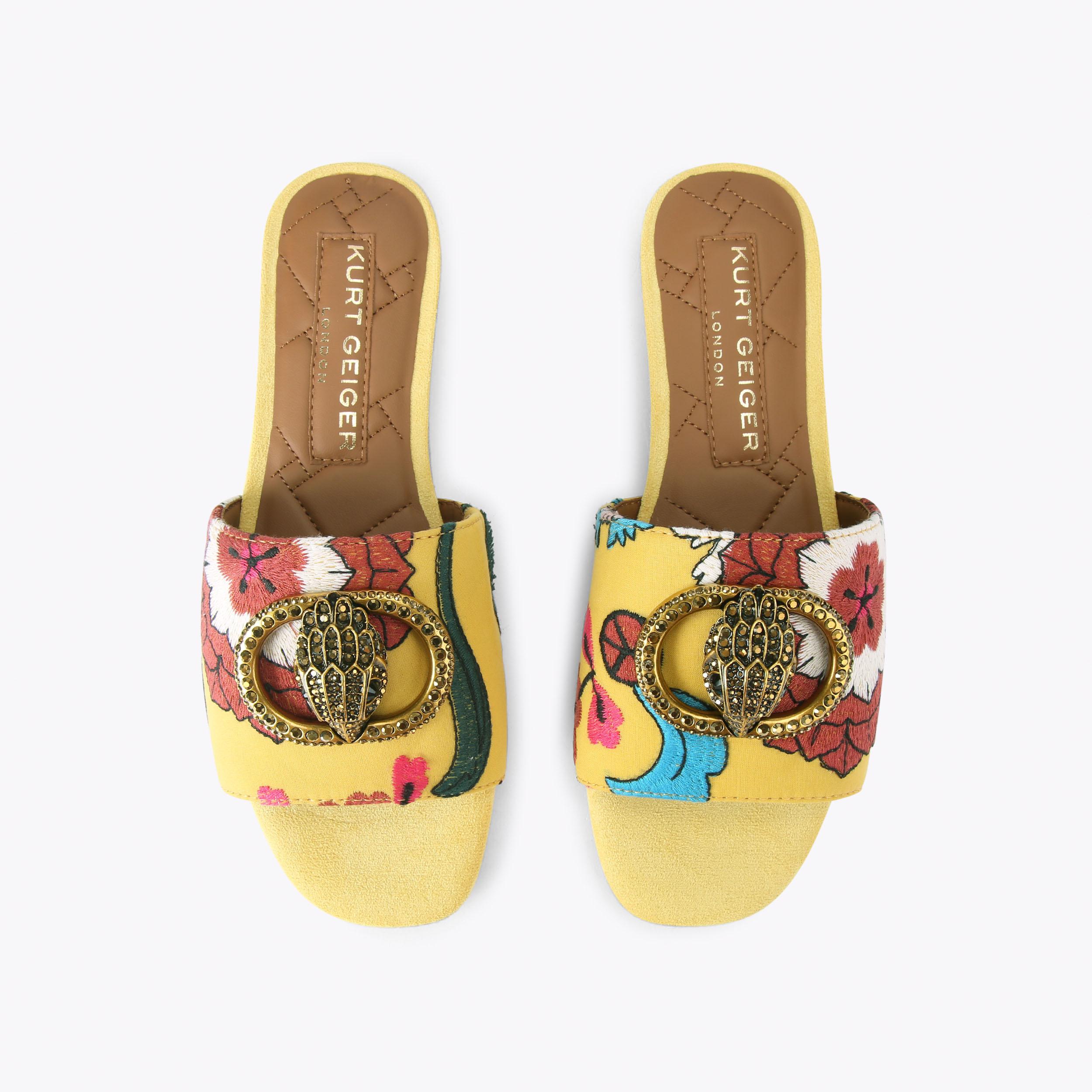 Kurt Geiger London Chelsea Flat Sandal - Yellow - view 3